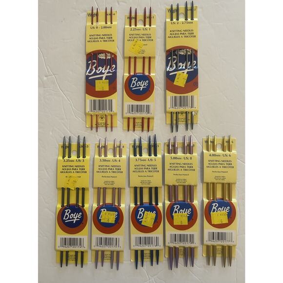 Lot Of 8 Boye Crochet 3pc Value Set Aluminum Crochet Hooks Knitting Needles NEW - Picture 2 of 7